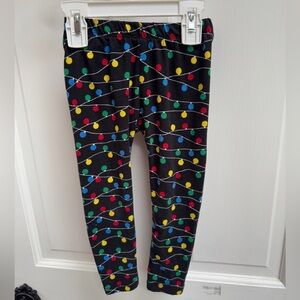 Btween 3T Black Multicolor Girls Christmas Holiday Lights Leggings Pants